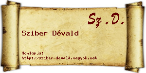 Sziber Dévald névjegykártya
