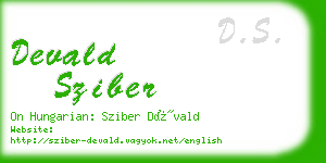 devald sziber business card